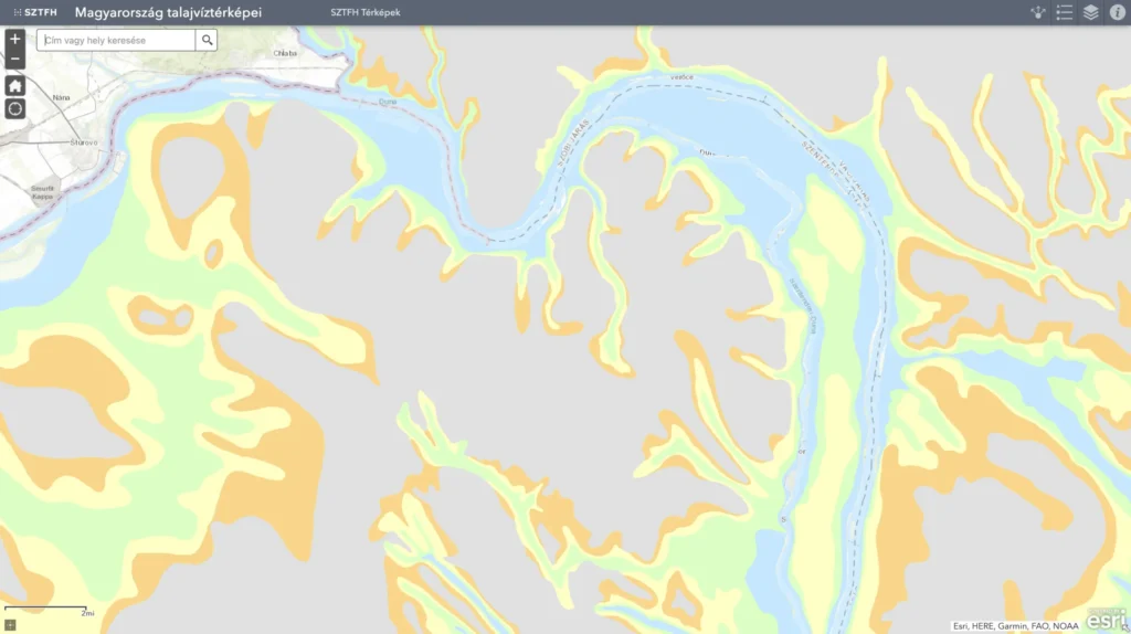 Pest megye vízrajzi térképe