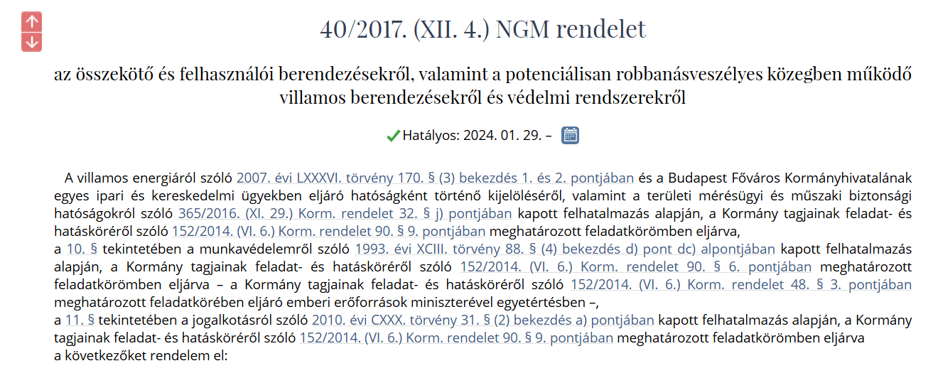 Érintésvédelem, villamos biztonsági felülvizsgálat jogszabály